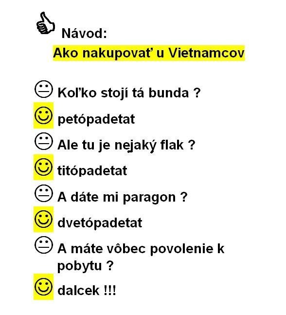 Ako nakupovať u Vietnamcov