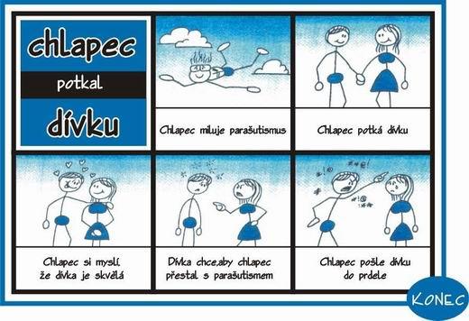 Chlapec parašutista a dievča