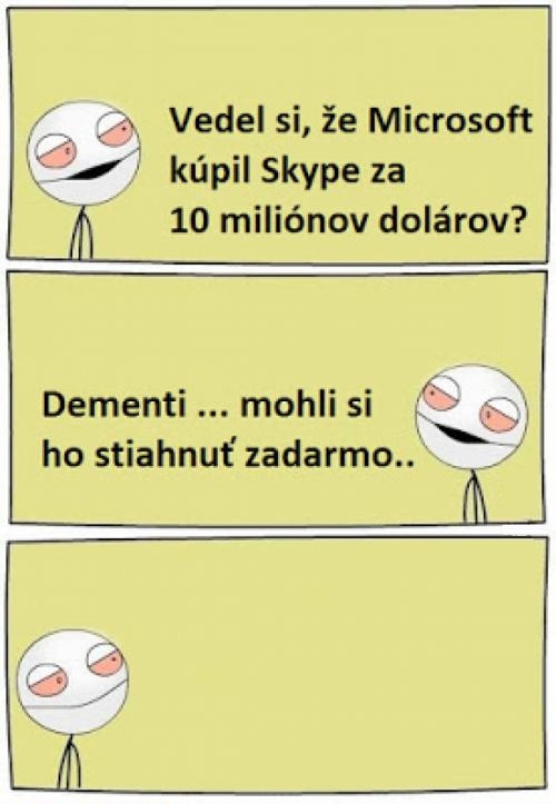 Dementná kúpa Skypu Microsoftom