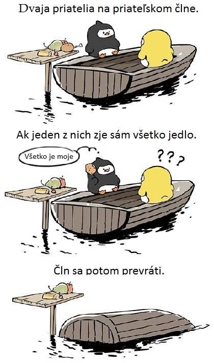 Dvaja priatelia na člne
