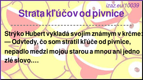 Strata kľúčov od pivnice