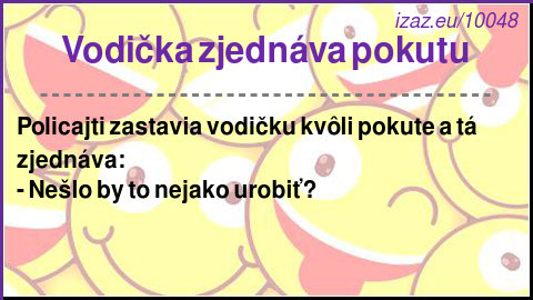 Vodička zjednáva pokutu