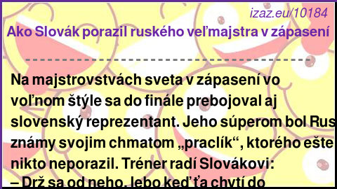 Ako Slovák porazil ruského veľmajstra v zápasení