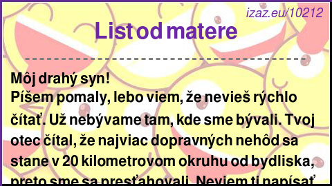 List od matere