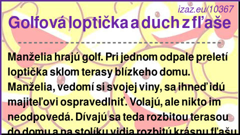 Golfová loptička a duch z fľaše