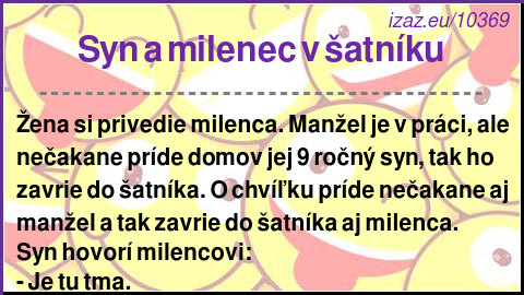 Syn a milenec v šatníku