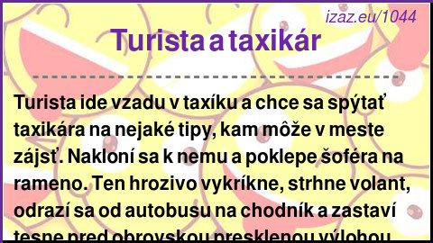 
Turista a taxikár
