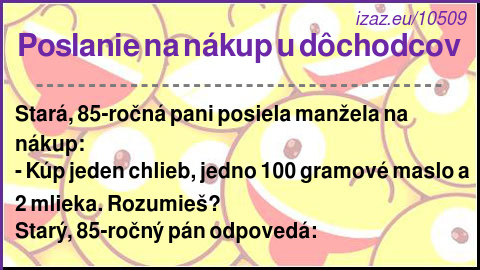 Poslanie na nákup u dôchodcov