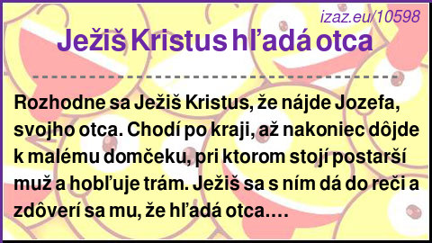 Ježiš Kristus hľadá otca