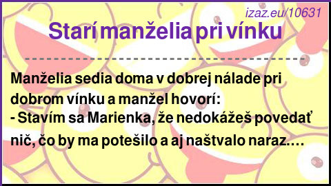 Starí manželia pri vínku