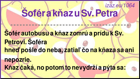 
Šofér a kňaz u Sv. Petra
