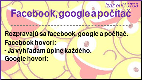 Facebook, google a počítač