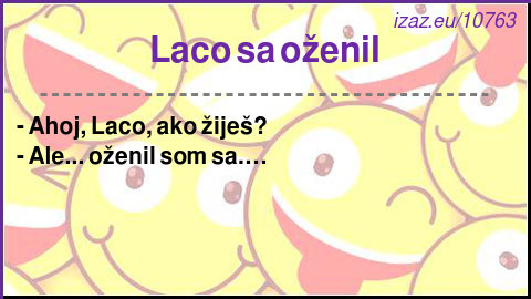 Laco sa oženil