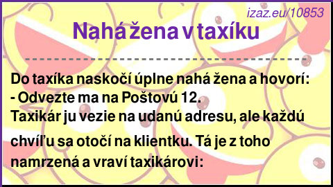 Nahá žena v taxíku