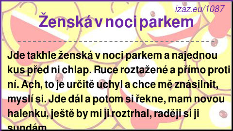 
Ženská v noci parkem
