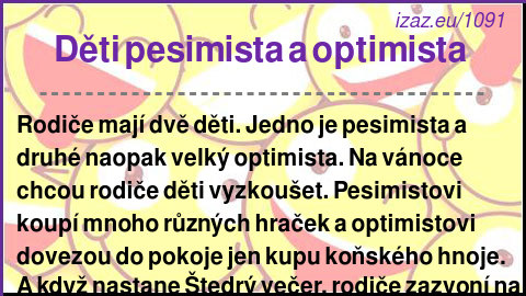 Děti pesimista a optimista 