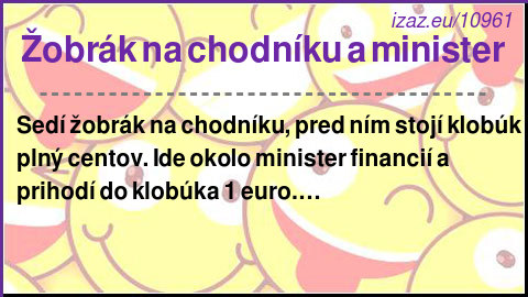 Žobrák na chodníku a minister