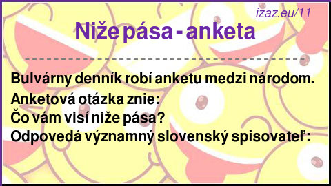 Niže pása - anketa