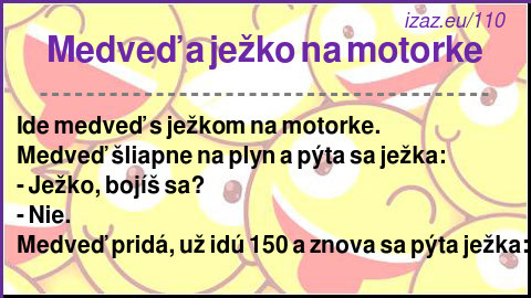 Medveď a ježko na motorke