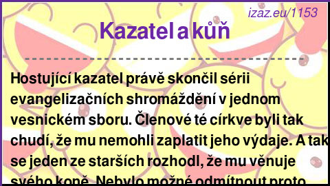 
Kazatel a kůň
