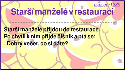 
Starší manželé v restauraci
