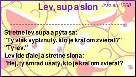 Lev, sup a slon
