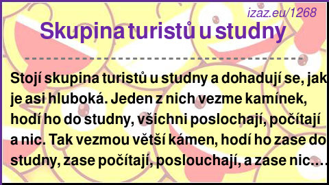 
Skupina turistů u studny 
