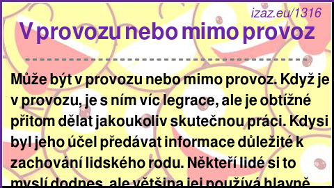 
V provozu nebo mimo provoz
