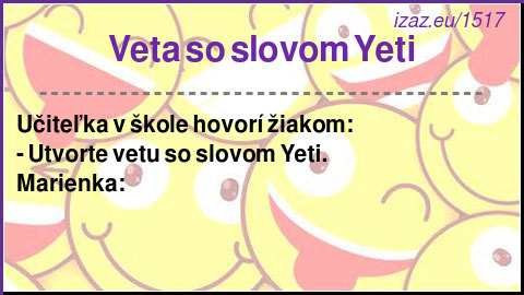 
Veta so slovom Yeti
