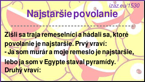 
Najstaršie povolanie
