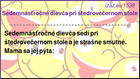 
Sedemnásťročné dievča pri štedrovečernom stole
