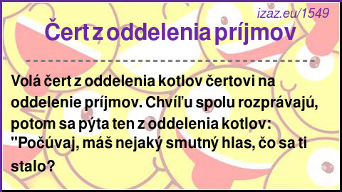 
Čert z oddelenia príjmov
