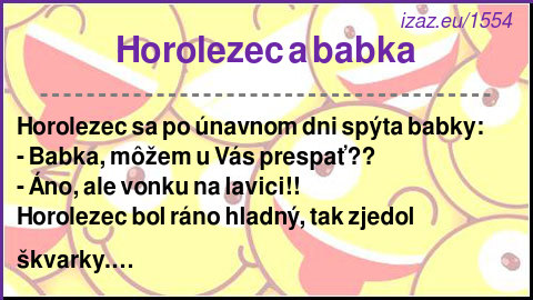 
Horolezec a babka
