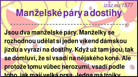 
Manželské páry a dostihy
