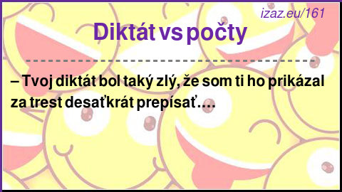 Diktát vs počty
