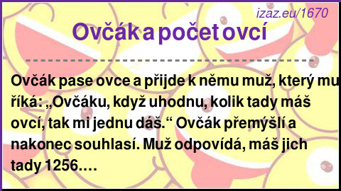 
Ovčák a počet ovcí
