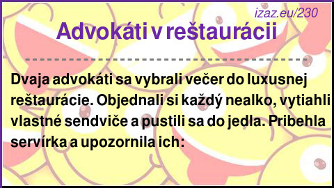 Advokáti v reštaurácii