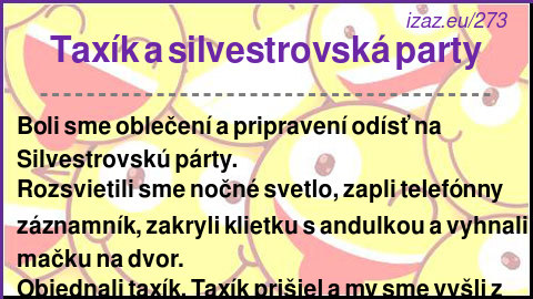 Taxík a silvestrovská party