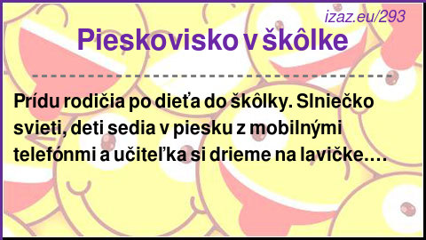 
Pieskovisko v škôlke
