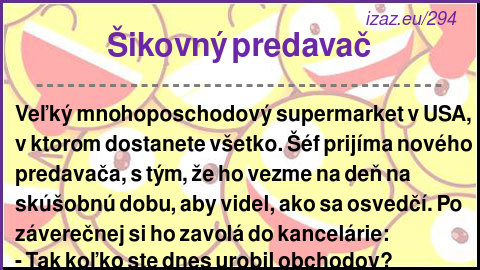 
Šikovný predavač
