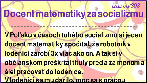 Docent matematiky za socializmu