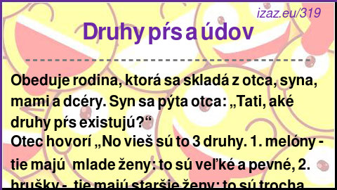 
Druhy pŕs a údov
