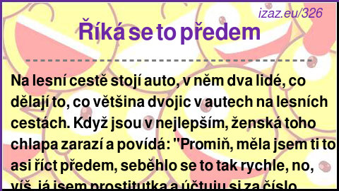 
Říká se to předem
