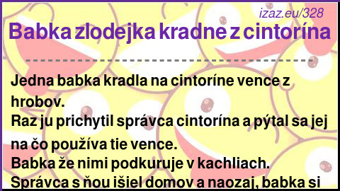 
Babka zlodejka kradne z cintorína
