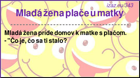 
Mladá žena plače u matky
