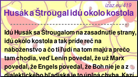 
Husák a Štrougal idú okolo kostola
