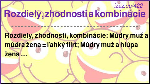 
Rozdiely, zhodnosti a kombinácie
