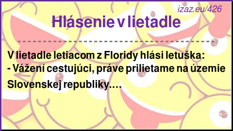 
Hlásenie v lietadle

