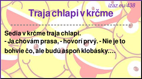 
Traja chlapi v krčme
