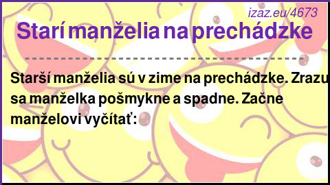 
Starí manželia na prechádzke
